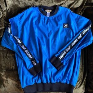Joe Boxer Retro Y2K Blue Men's Windbreaker Pullover Long Sleeve Top Large